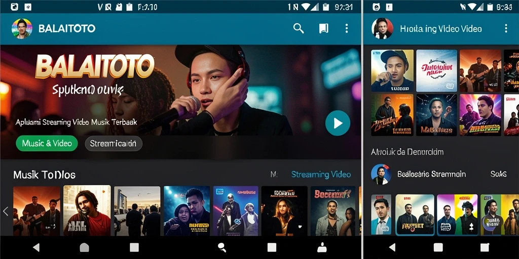 Antarmuka BALAITOTO yang sederhana dan fungsional untuk streaming video.