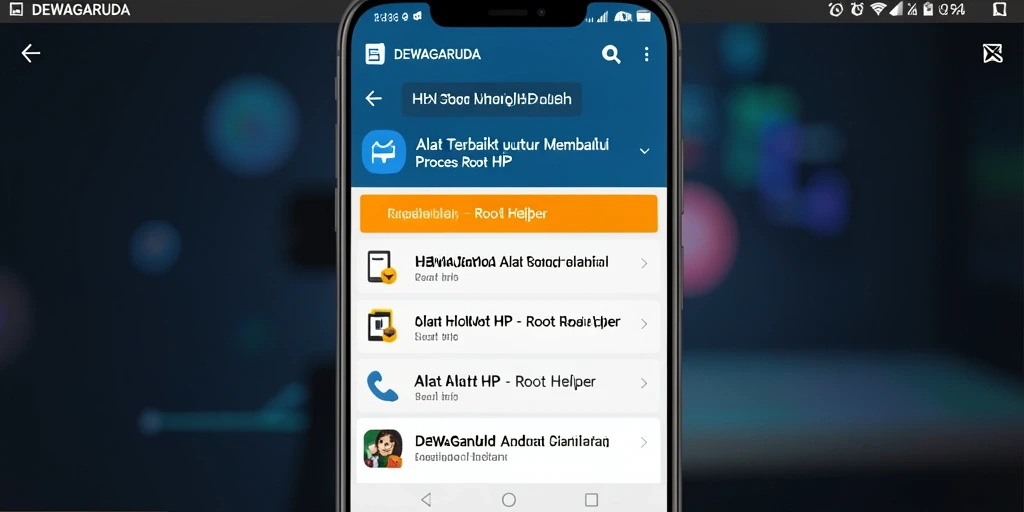 Tampilan antarmuka DEWAGARUDA yang sederhana dan efektif dalam membantu rooting.