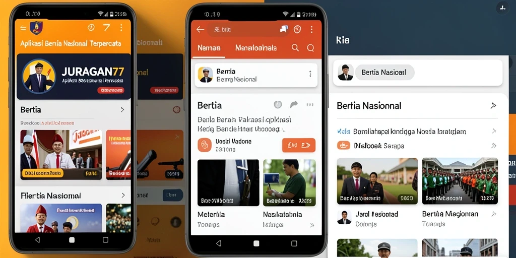 Antarmuka aplikasi JURAGAN77 yang informatif dan modern.
