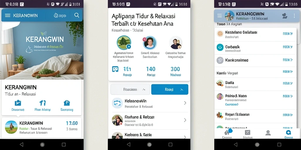 Tampilan antarmuka pengguna KERANGWIN yang menenangkan dan mudah digunakan.