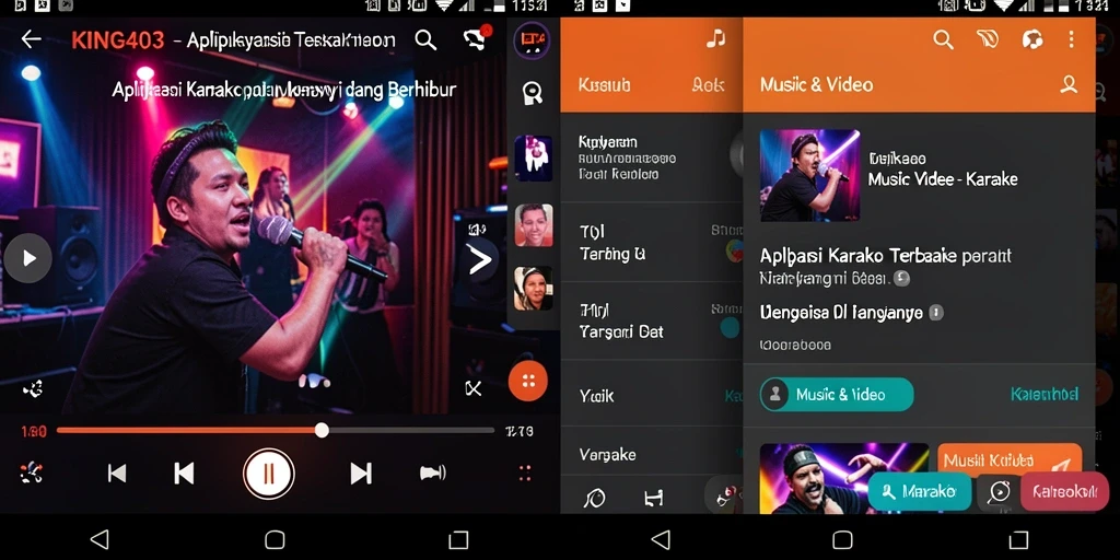 Antarmuka aplikasi KING403 yang intuitif untuk Karaoke.