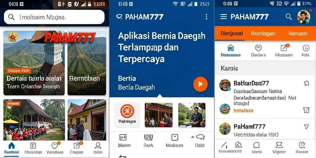 Tampilan antarmuka aplikasi PAHAM777 yang menarik dan informatif.