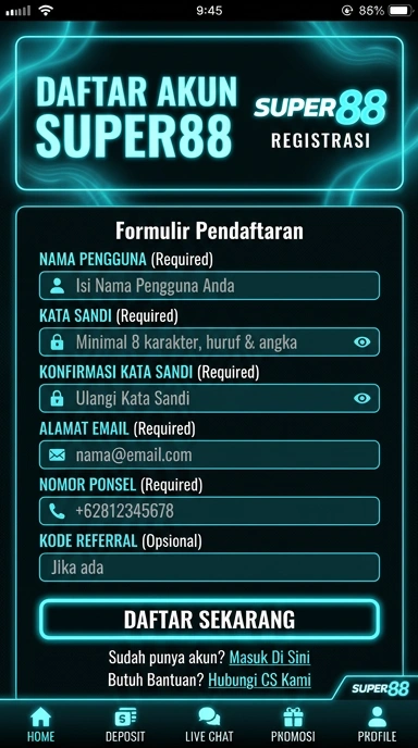 Cara Mudah Daftar Akun super88 di Android